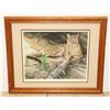 Image 1 : FRAMED PRINT"FAVOURED SPOT-COUGER BY HERBERT PIKL