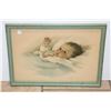Image 1 : FRAMED PRINT "AWAKENING BABY" BY BESSIE GUTMANN