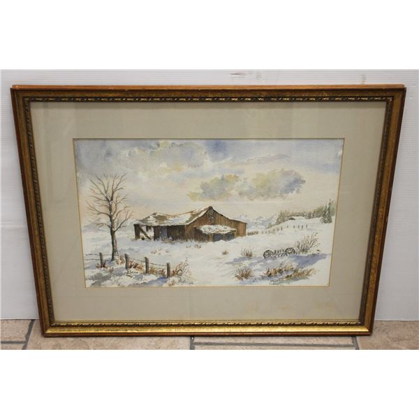 ORIGINAL ARTWORK FRAMED AND MATTED UNDER GLASS
