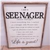 Image 1 : "I AM A SEENAGER" HOME DECOR SIGN
