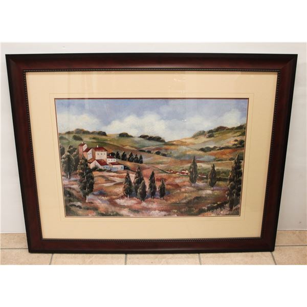 FRAMED AND MATTED REPLICA LANDSCAPE ART PRINT