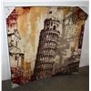 Image 1 : CURVED FRAME WALL ART LEANING TOWER OF PISA