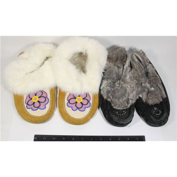 2 PAIRS OF MOCCASINS