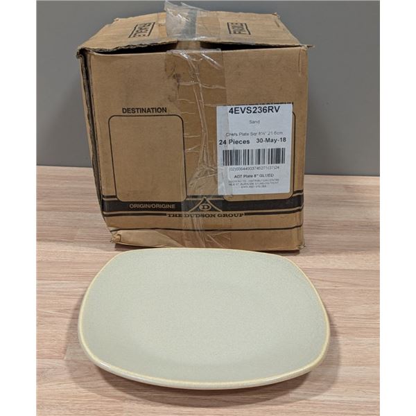 8.5" Evo Sand Chefs Square Plates, Dudson 4EVS236RV - Lot of 24 (1 Case)