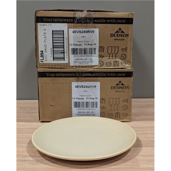 9" Evo Sand Coupe Plates (22.9cm), Dudson 4EVS240RV9 - Lot of 24 (2 Cases)