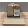 Image 1 : 10-1/2" x 4-3/4" Evo Sand Chefs Rectangular Plates (27x12.1cm), Dudson 4EVS954RV - Lot of 12 (1 Case