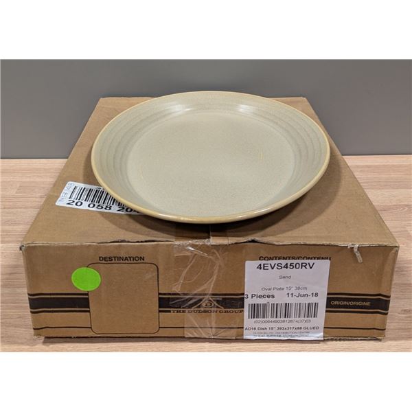15" Evo Sand Oval Plates (38cm), Dudson 4EVS450RV - Lot of 3 (1 Case)