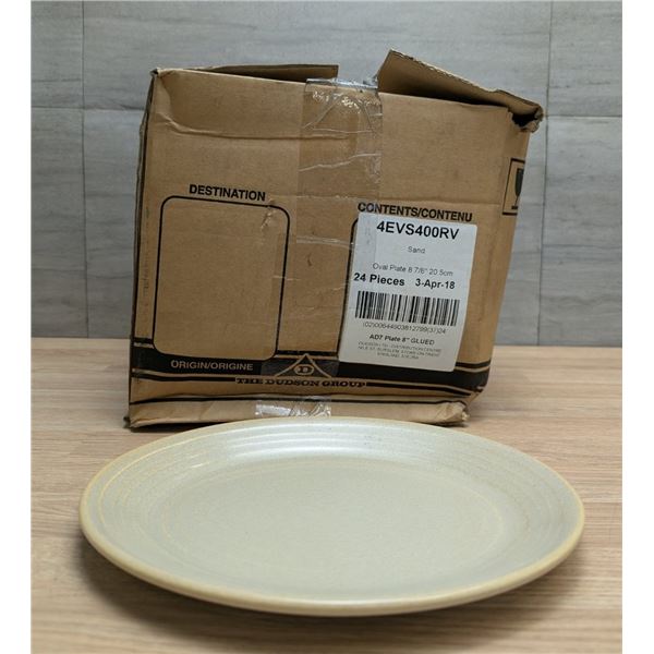 8-7/8" Evo Sand Oval Plates (20.5cm), Dudson 4EVS400RV - Lot of 24 (1 Case)
