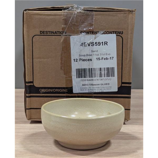 11oz Evo Sand Soup Bowls (31cl), Dudson 4EVS591R - Lot of 7