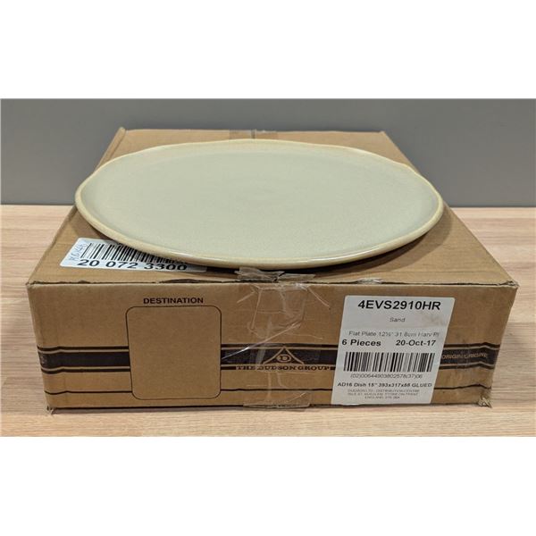 12-1/2" Evo Sand Flat Plates (31.8cm), Dudson 4EVS2910HR - Lot of 6 (1 Case)
