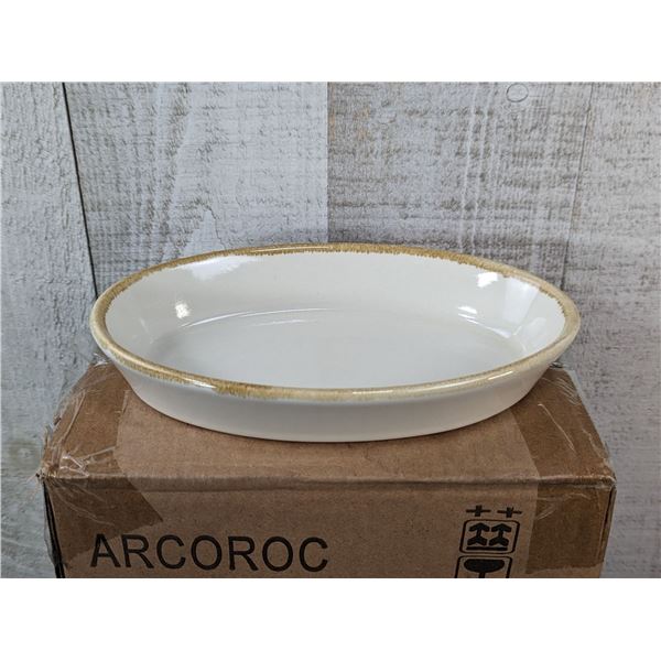 Terrastone White 13.5oz, 8.25" Bakers, Arcoroc FJ559 - Lot of 12