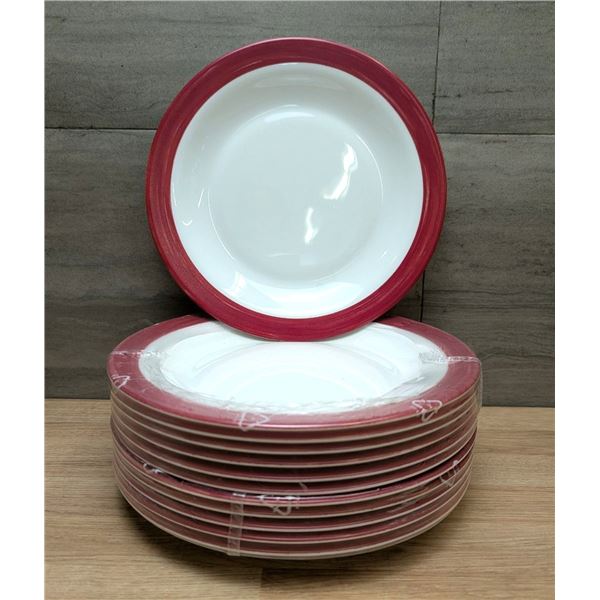 9" Brush Cherry Plates, Arcoroc H4559 - Lot of 12
