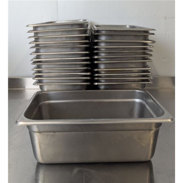 1/4 Size 4" Deep Stainless Steel Inserts - Lot of 24