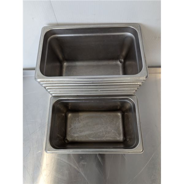 1/4 Size 6" Deep Stainless Steel Inserts - Lot of  8