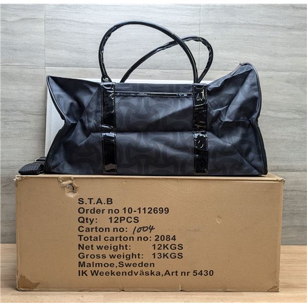 Black Duffle Bags w/Straps - Lot of 12 (1 Case)