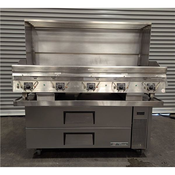 Garland CG-60R 60" Gas Griddle w/True Refrigerated Chef Base