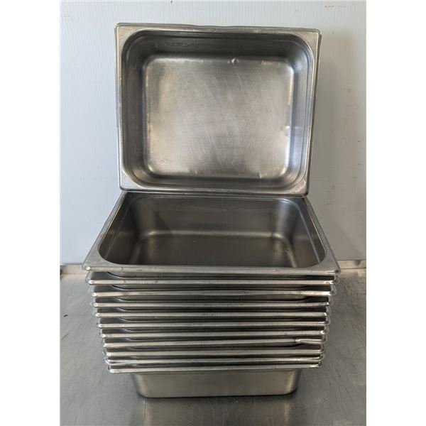1/2 Size 4" Deep Stainless Steel Inserts - Lot of 12