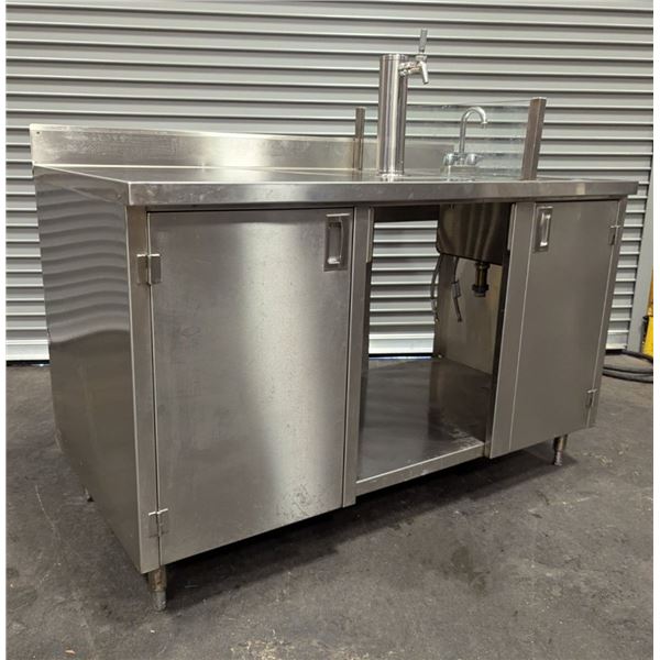 60" Stainless Steel Custom Keg Cabinet w/Sink