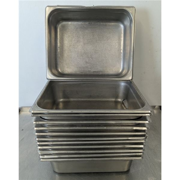 1/2 Size 4" Deep Stainless Steel Inserts - Lot of 12
