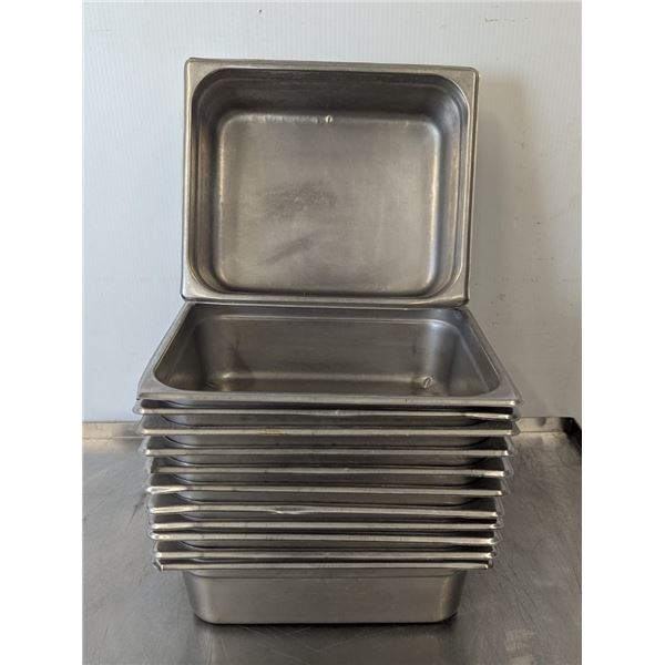 1/2 Size 4" Deep Stainless Steel Inserts - Lot of 12