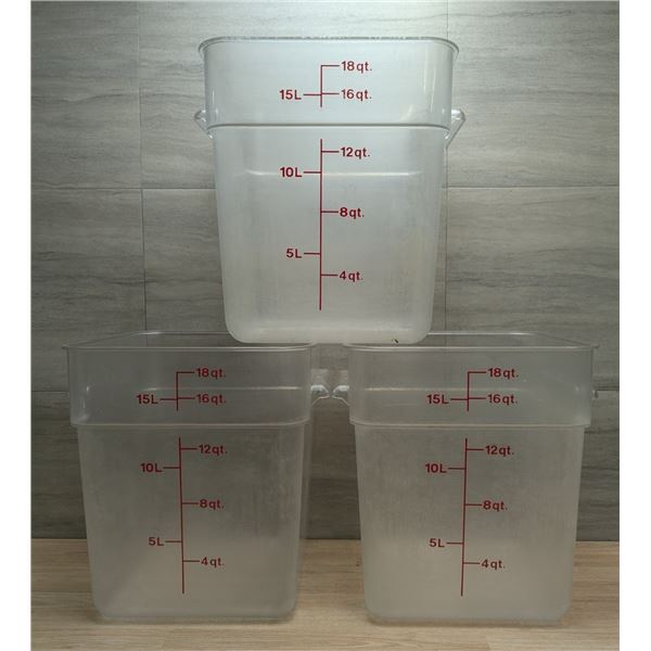 18qt Clear Food Storage Bins - Lot of 3