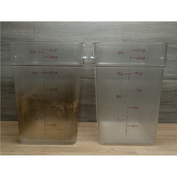 22qt Clear Food Storage Bins - Lot of 2