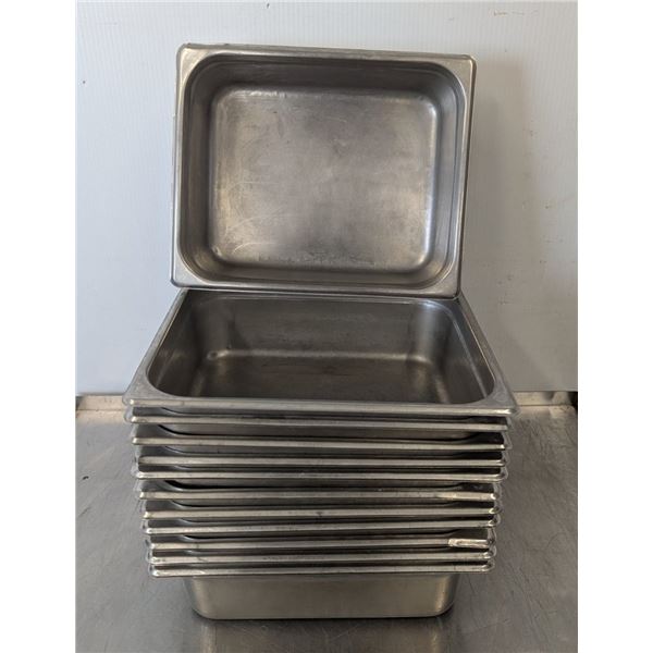 1/2 Size 4" Deep Stainless Steel Inserts - Lot of 12