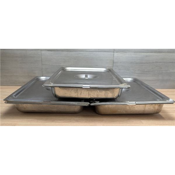 Full Size 2.5" Deep Stainless Steel Inserts With Lids - Set of 2 (4pcs)