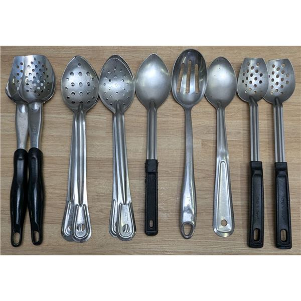 Assorted Serving Spoons & Perforated Spoons - Lot of 12pcs