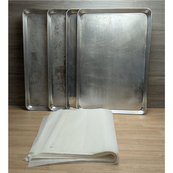 Full Size Bun Pan Sheets With Parchment Paper Sheets