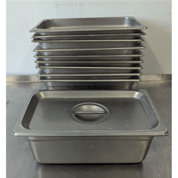1/4 Size 4" Deep Stainless Steel Inserts - Lot of 10