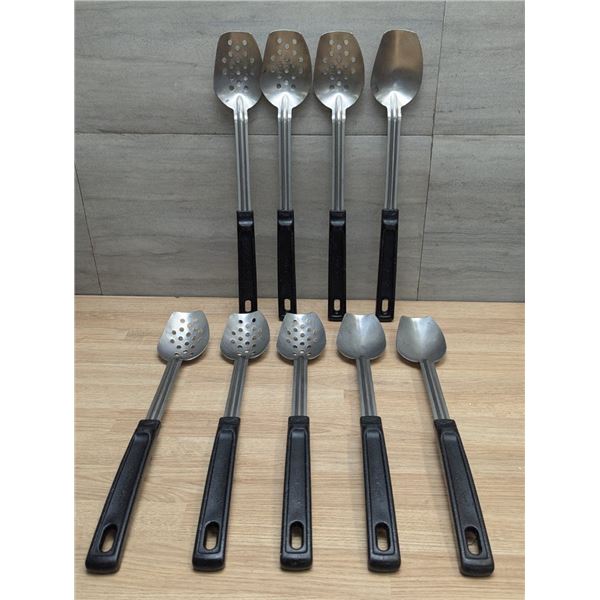 Stainless Steel Serving Spoons & Perforated Spoons - Lot of 9pcs