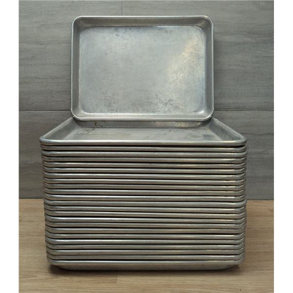 Winco 9-1/2" x 13" Aluminum Sheet Pans - Lot of 24