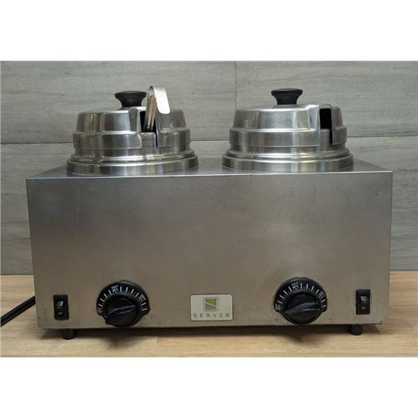 Server Twin FS Twin 3qt Round Topping Warmer
