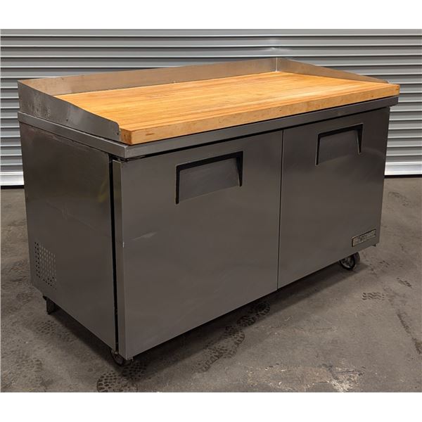 True TUC-60 60" Double Door Undercounter Cooler w/Wood Top