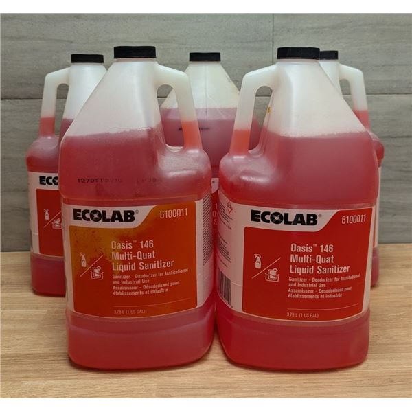 Ecolab Oasis 146 Multi-Quat Liquid Sanitizer, 3.78L - Lot of 5 | KB41/FtMC1