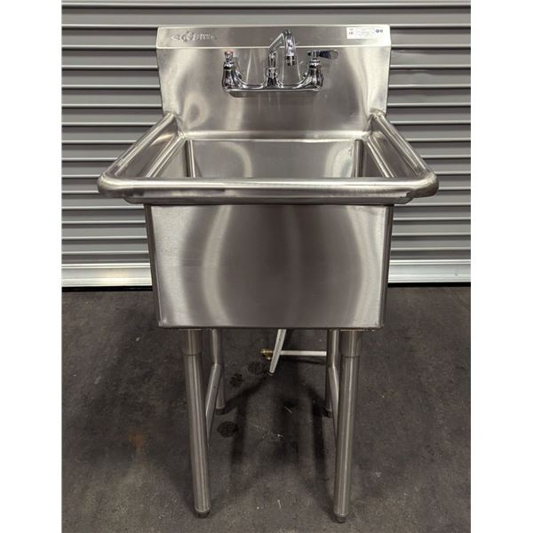 Efi SI818-INC 18" x 18" x 11" Center Drain One Tub Sink w/Faucet