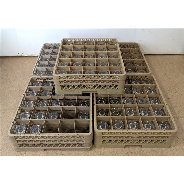 Goblet Glasses With 5 Dishwasher Racks - Lot of Approx. 110pcs