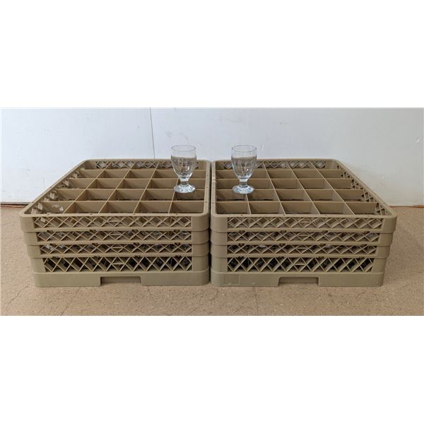 Goblet Glasses With 2 Dishwasher Racks - Lot of Approx. 100