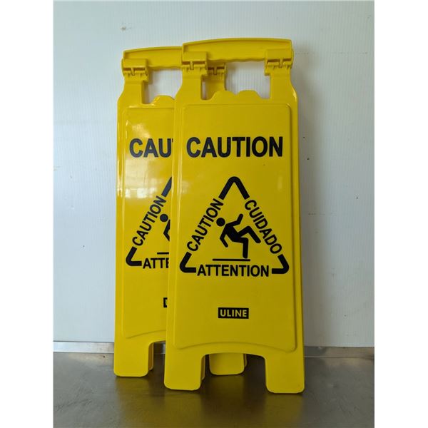 Uline Caution Signs - Lot of 2