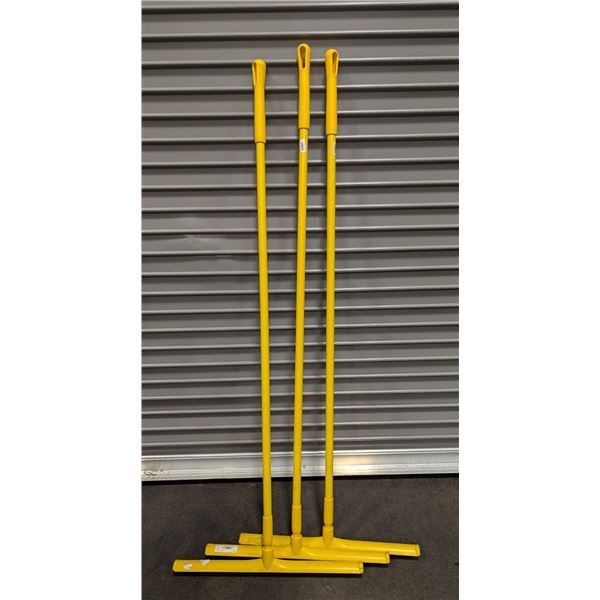 Yellow Floor Squeegees - Lot of 3