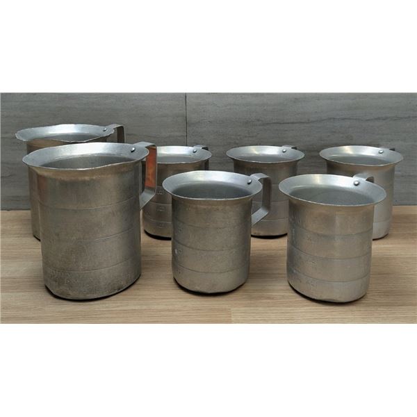 Assorted Aluminum Measuring Cups - Lot of 7pcs