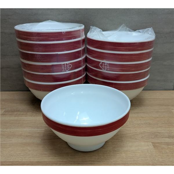 17-1/4oz Brush Cherry  Footed Bowls,  Arcoroc H2781 - Lot of  12