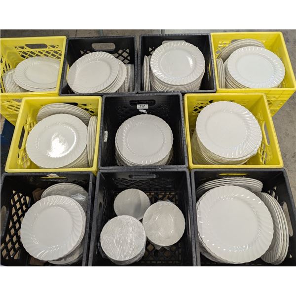 Johnson Brothers White Plates & Bowls - Lot of Approx. 300pcs