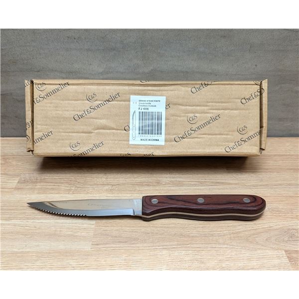 Grand 9-7/8" Steak Knives, Arcoroc FJ606 - Lot of 12 (1 Box)