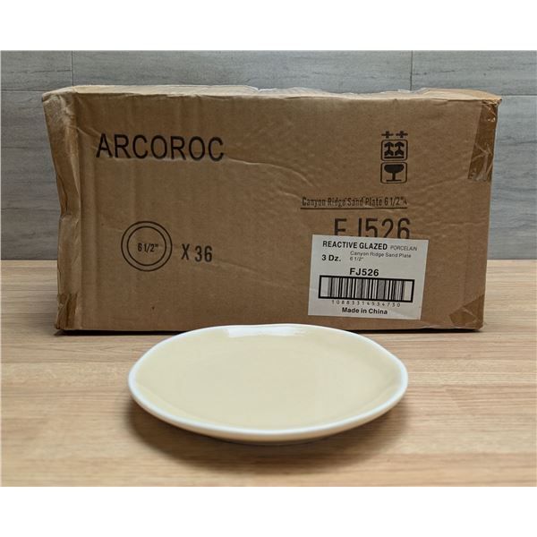 Canyon Ridge 6.5" Sand Plates, Arcoroc FJ526 - Lot of 36