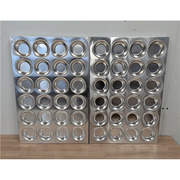 24 Cup Aluminum Muffin Pans, Omcan 80629 - Lot of 2