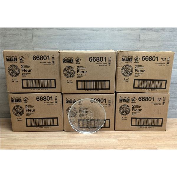 5-1/2" Arcoroc Fleur Glass Plates - Lot of 144 (6 Cases)