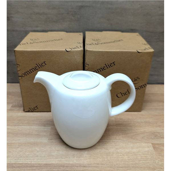 Infinity 20.25oz Bone China Coffee Pot, Arcoroc FN022 - Lot of 2