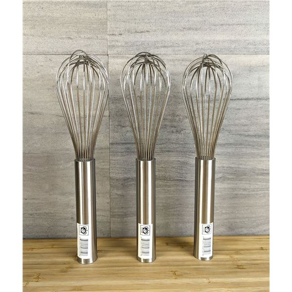 10" Stainless Piano Whips, Johnson-Rose 3710 - Lot of 3